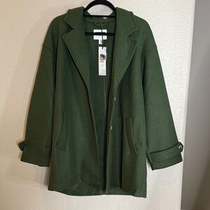 Noisy May ASOS oversized blazer coat in dark green, wool look. NWT